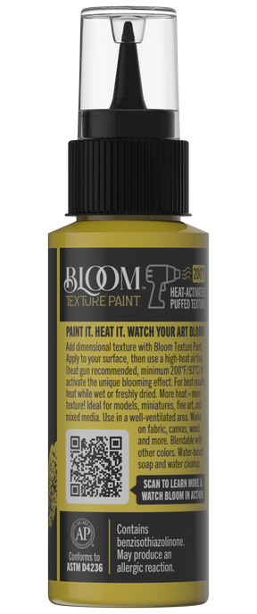 Retique It Bloom Texture Paint 4-pack in Sun Relic with textured finish and decorative design on a sample surface.