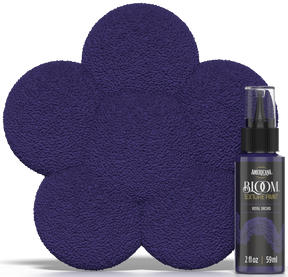 Retique It® Bloom Texture Paint 4-pack in Royal Orchid, showing textured paint pots and color swatch sample.