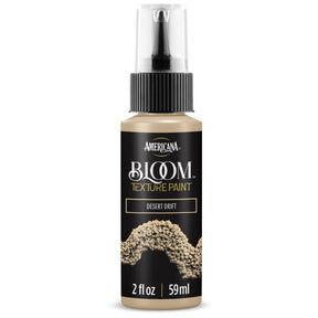 DecoArt Bloom Texture Paint in Desert Drift, showcasing its textured finish and warm earthy tone on a canvas surface.