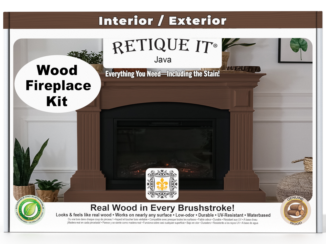 Fireplace Wood'n Finish Kit (Full Fireplace) - Java