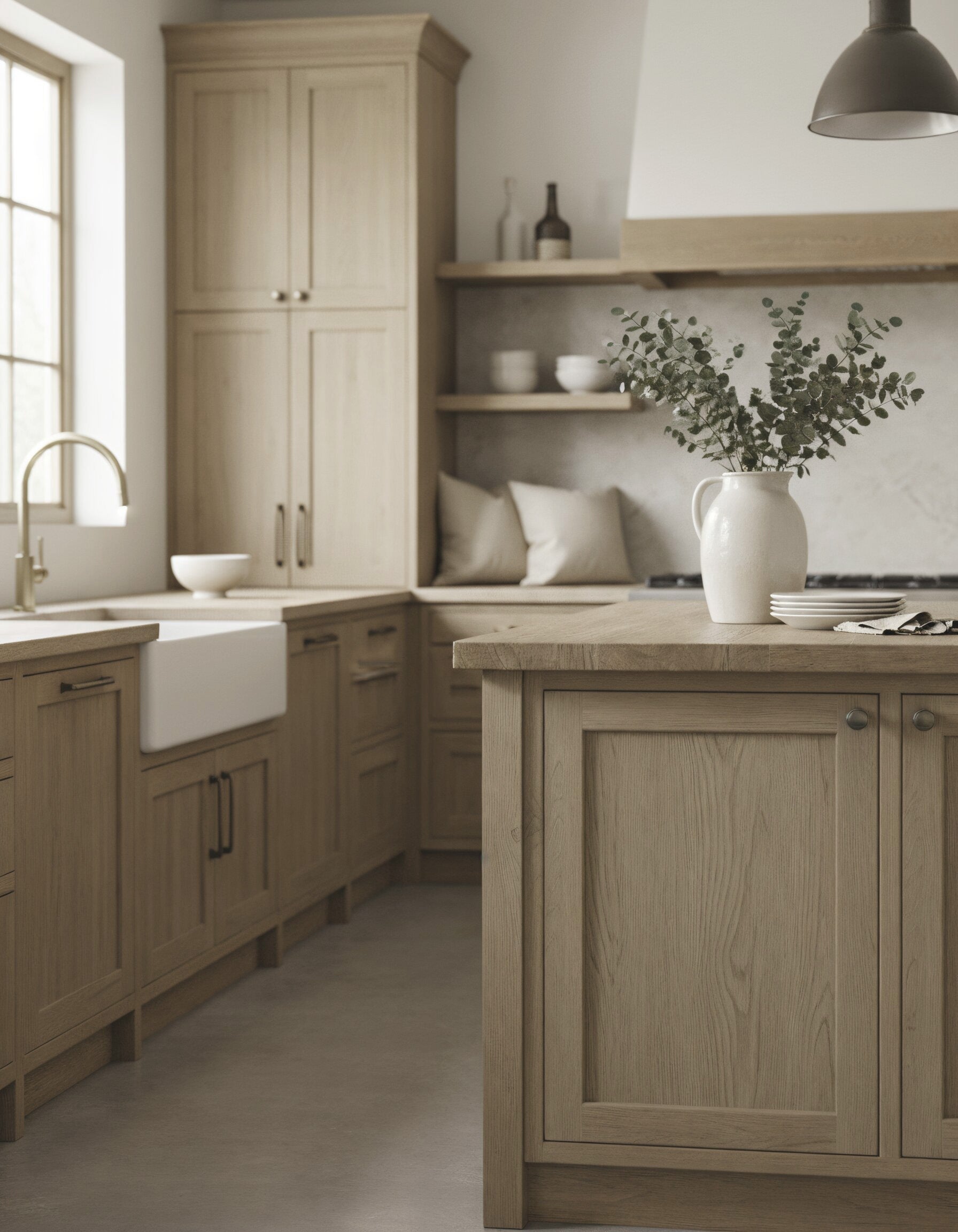 Large Wood'n Kit by Retique It® with Drift Wood finish and exterior top coat, suitable for rustic French oak kitchen decor.
