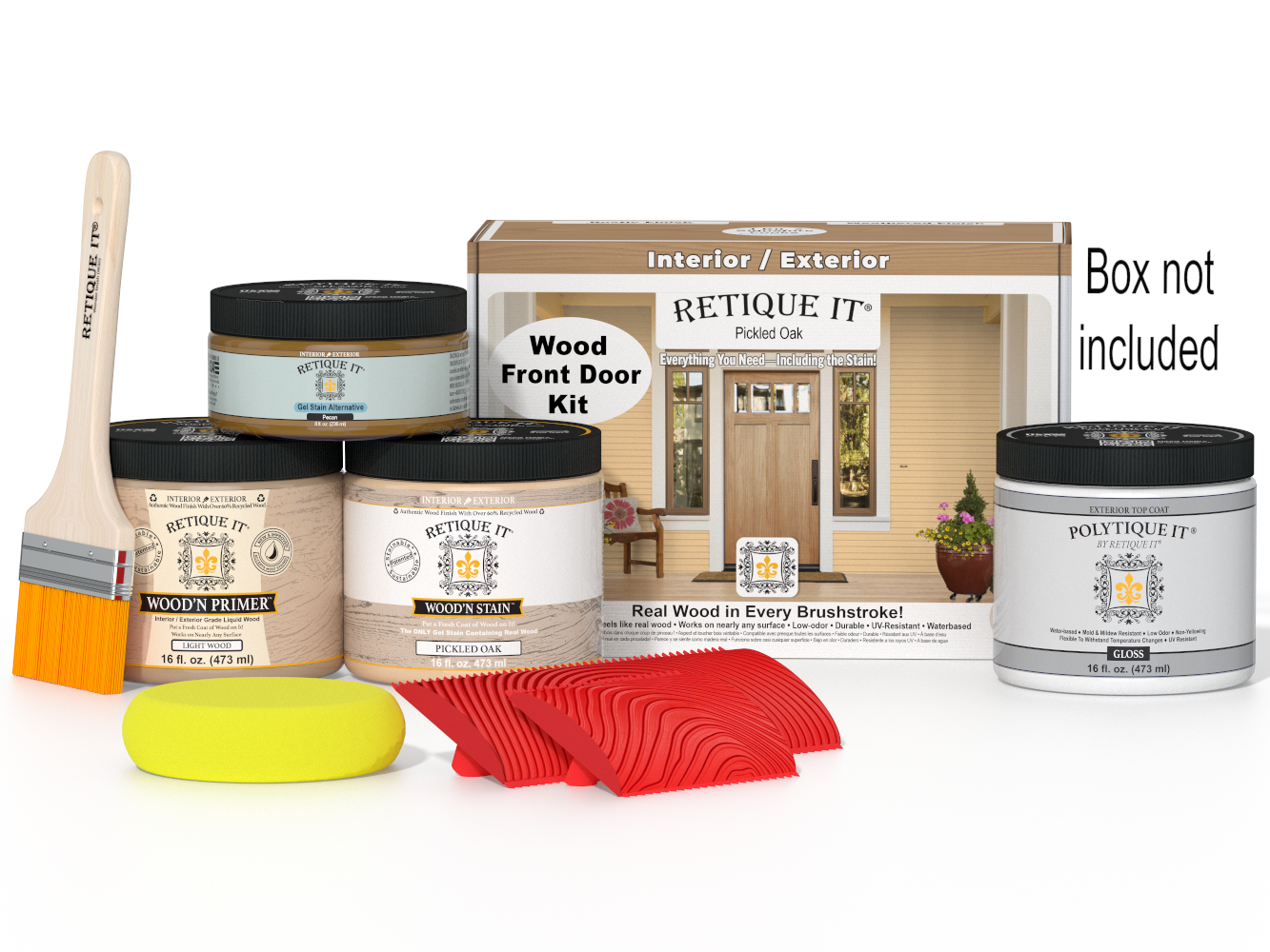 Wood'n Finish Front Door Kit - Pickled Oak