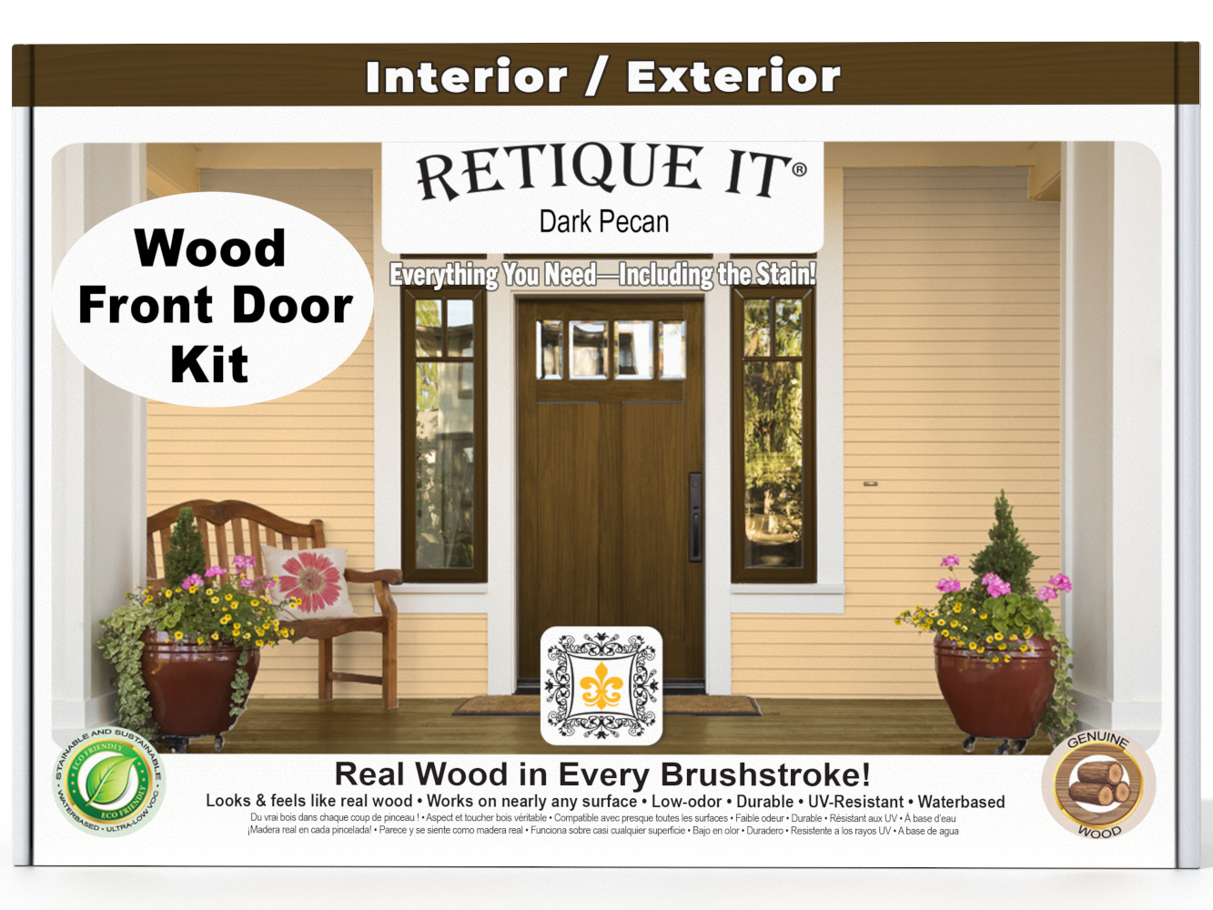 Wood'n Finish Front Door Kit - Dark Pecan
