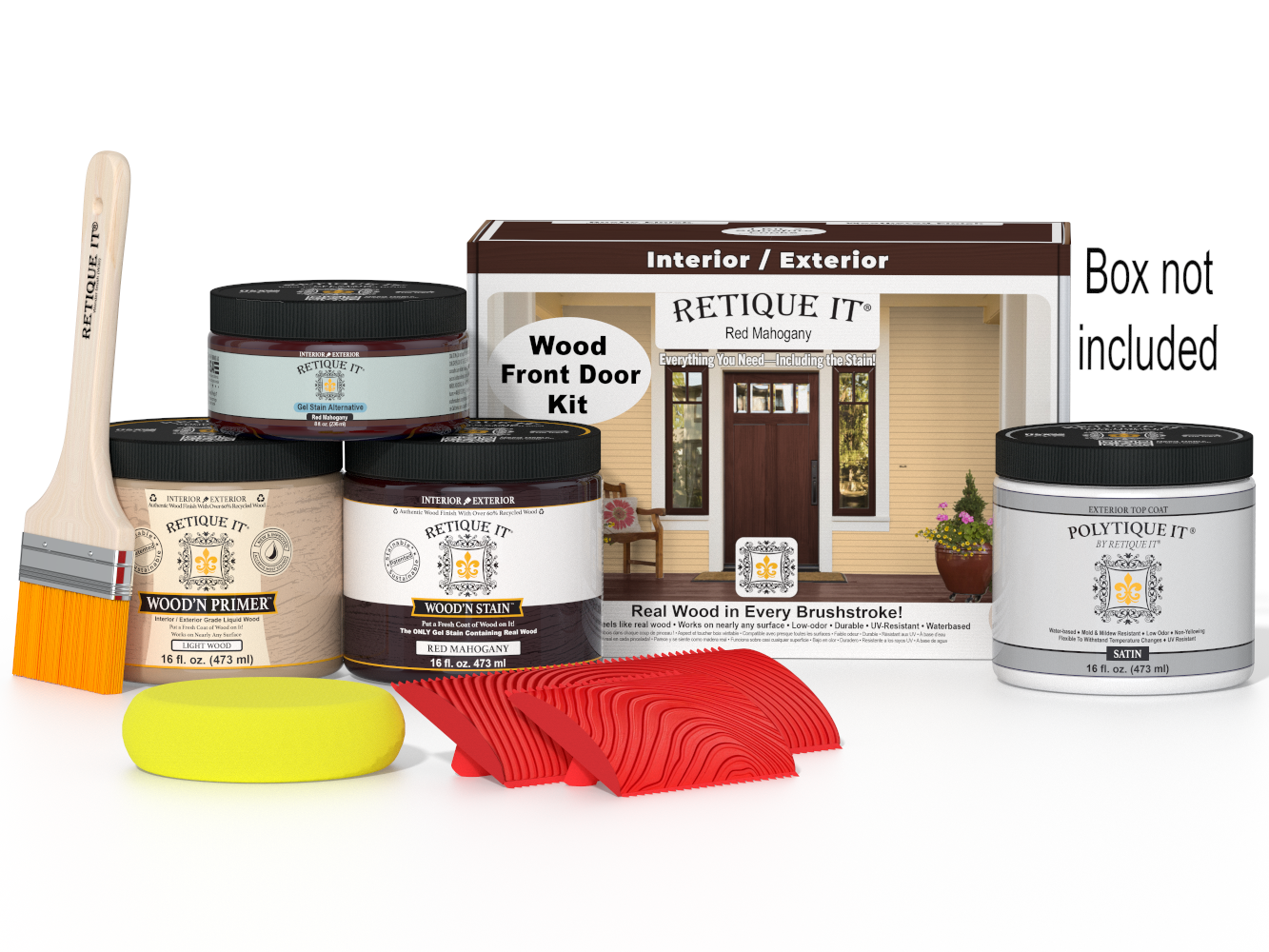 Wood'n Finish Front Door Kit - Red Mahogany