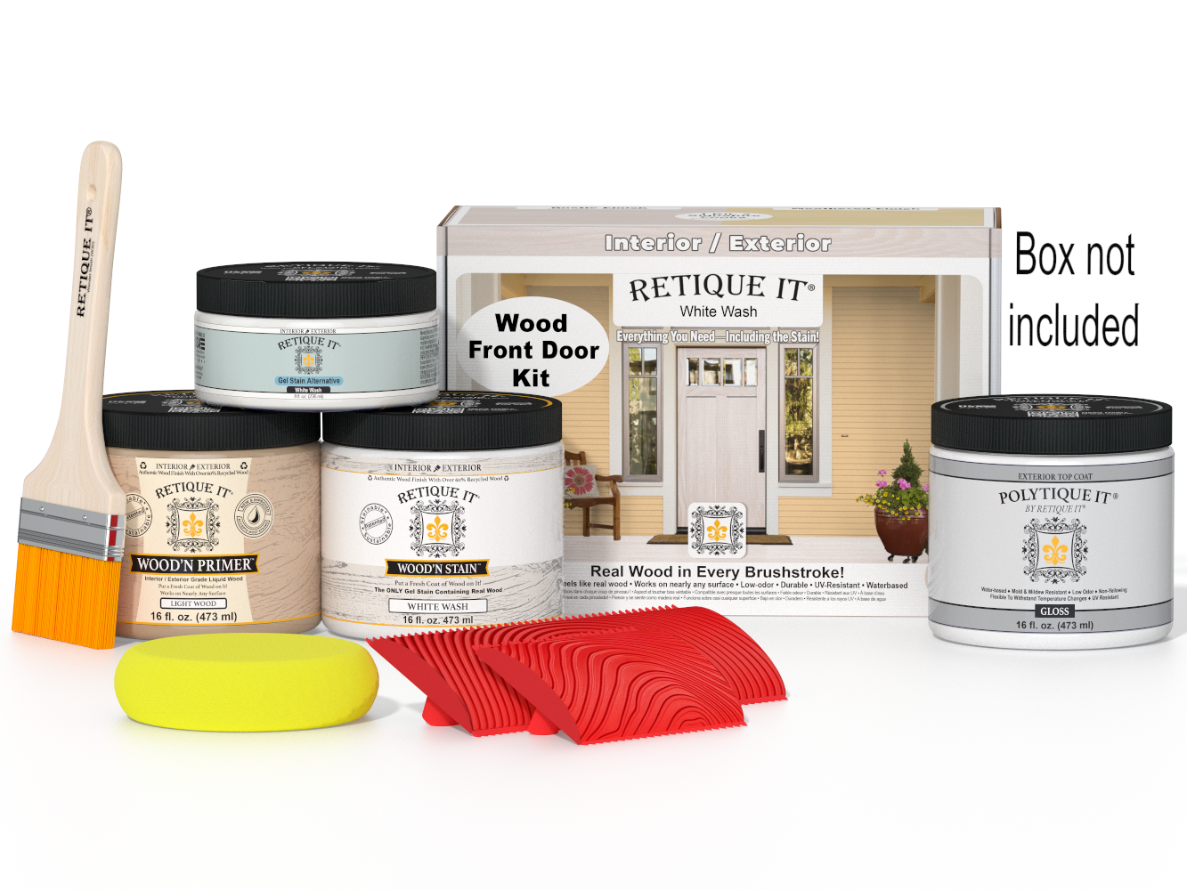 Wood'n Finish Front Door Kit - White Wash