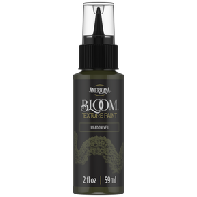 DecoArt Bloom Texture Paint in Meadow Veil, front view of the paint container label