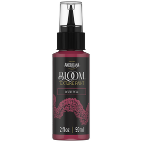 DecoArt Bloom Texture Paint in Desert Petal, front view of the paint container label