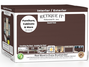 Retique It® Multi-purpose Smooth Finish Kit in Java, 4-piece interior wood top coat kit with a sleek, smooth finish.