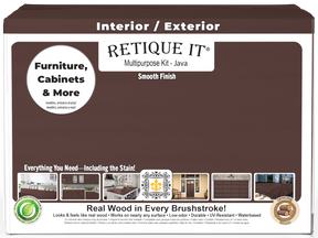 Retique It® Multi-purpose Smooth Finish Kit in Java, large set of wood finish tools and supplies for furniture refinishing.