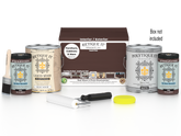 Retique It Multi-purpose Smooth Finish Kit in Java for exterior wood projects, includes four large top coat bottles and application tools.