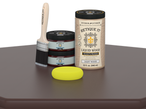 Large Java wood finish kit from Retique It® with smooth finish for furniture and wood projects, shown on a table.
