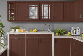 Retique ItÂ® Wood'n Kit in Red Mahogany for interior wood finishing, showing four large wood finish applicator bottles.
