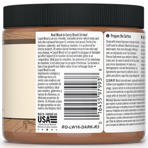 Liquid Wood Dark interior paint by Retique It® shown in a close-up of the dark wood finish on a wall surface.