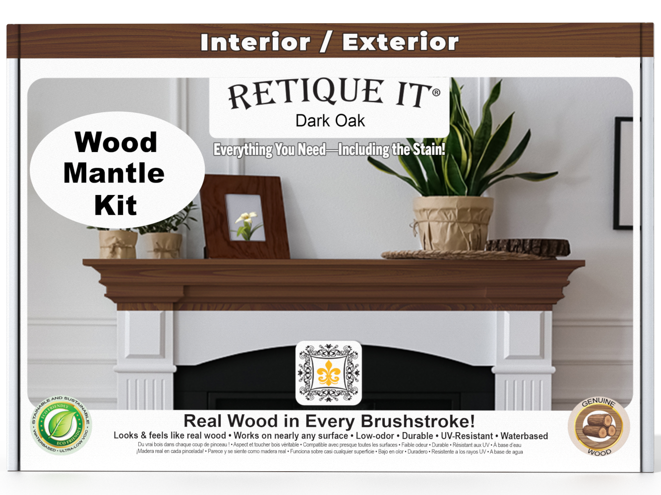 Fireplace Mantel Wood'n Finish Kit - Dark Oak