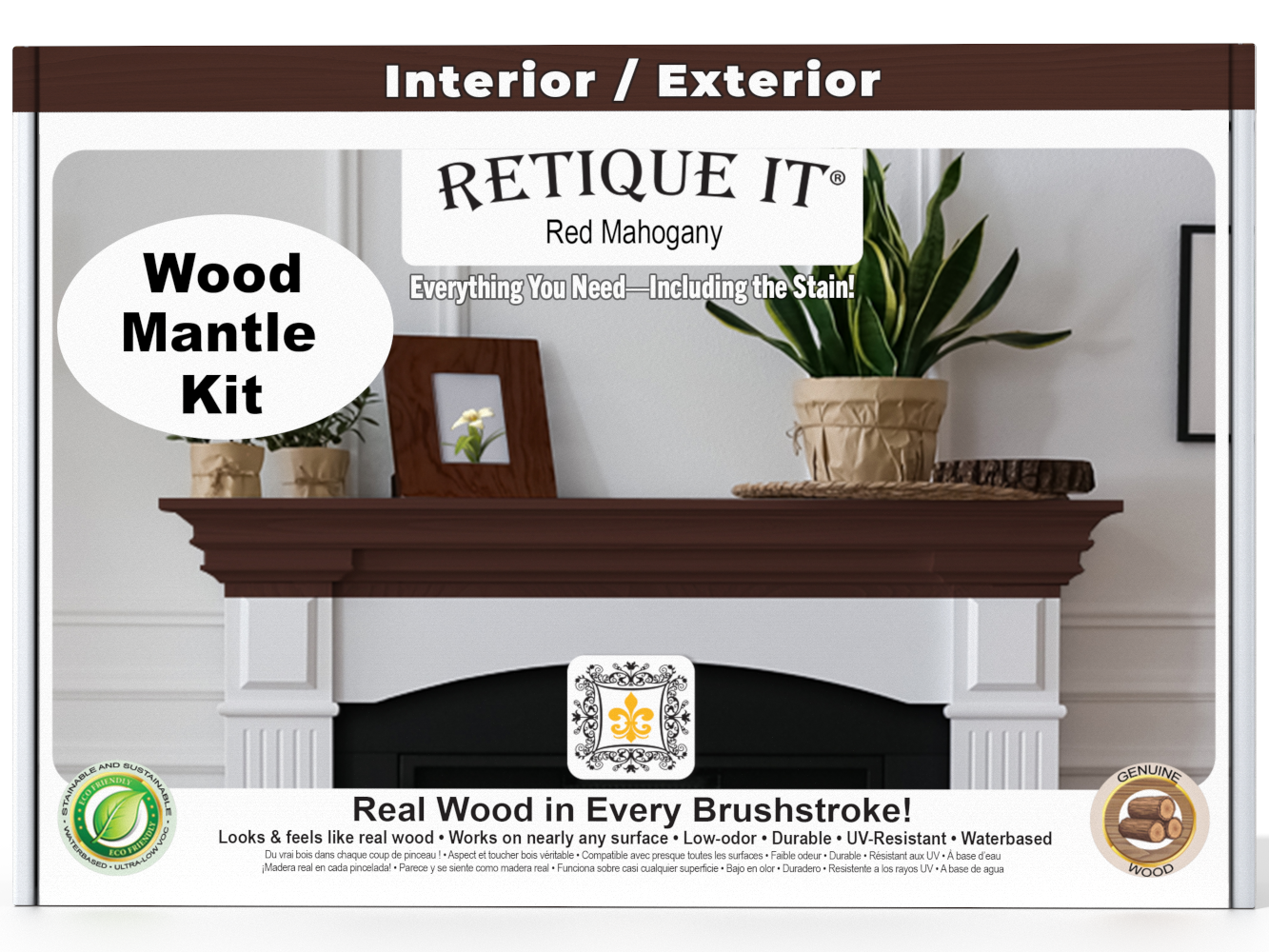 Fireplace Mantel Wood'n Finish Kit - Red Mahogany