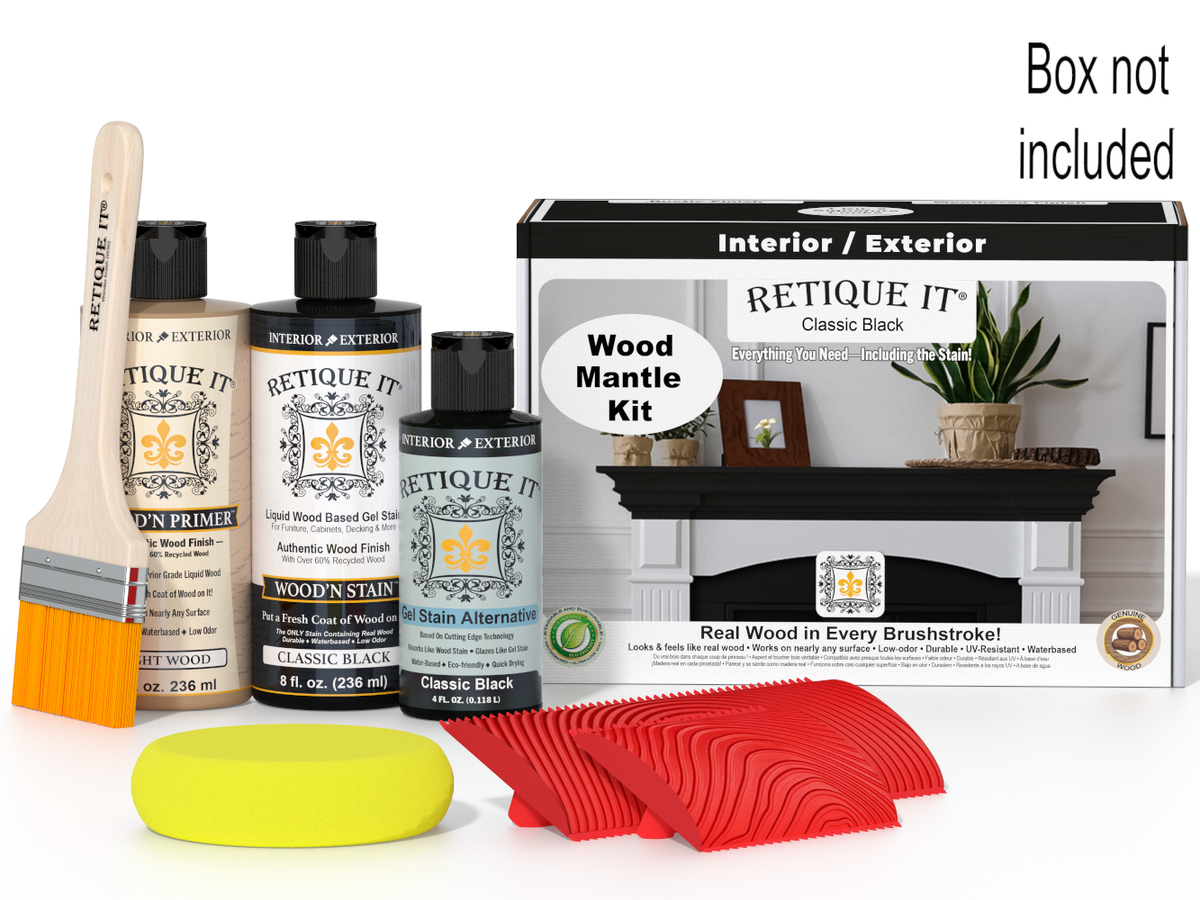 Fireplace Mantel Wood'n Finish Kit - Classic Black
