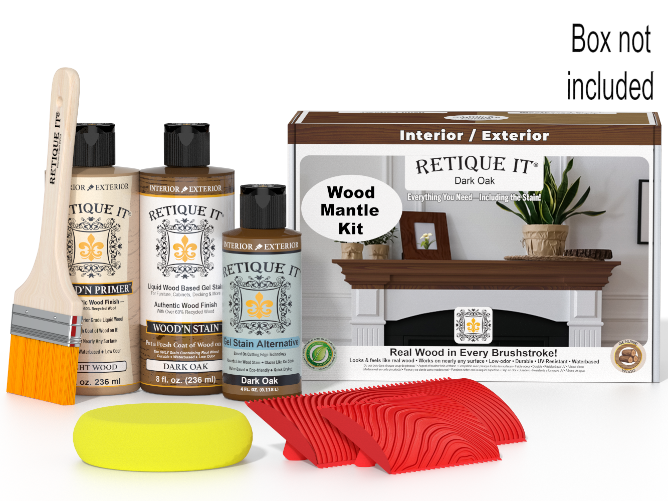 Fireplace Mantel Wood'n Finish Kit - Dark Oak