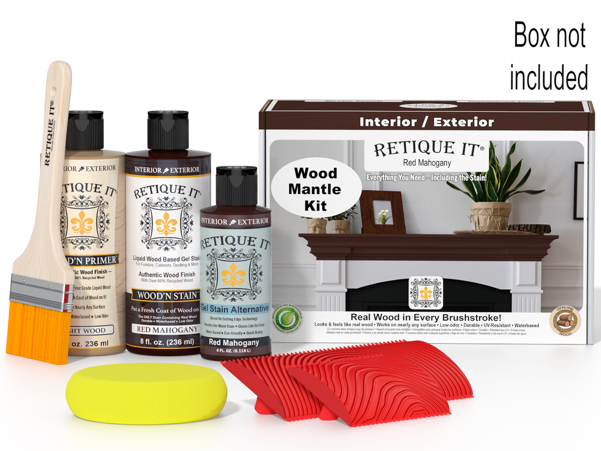 Fireplace Mantel Wood'n Finish Kit - Red Mahogany