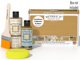 Retique It® Multi-purpose Smooth Finish Kit in Old Oak wood tone, featuring a wooden box and finishing tools for wood projects.