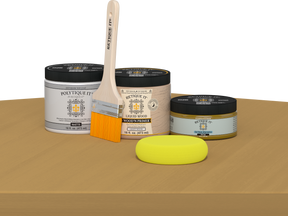Retique It Multi-purpose Smooth Finish Kit in Old Oak for exterior wood projects, featuring a matte top coat for a sleek finish.