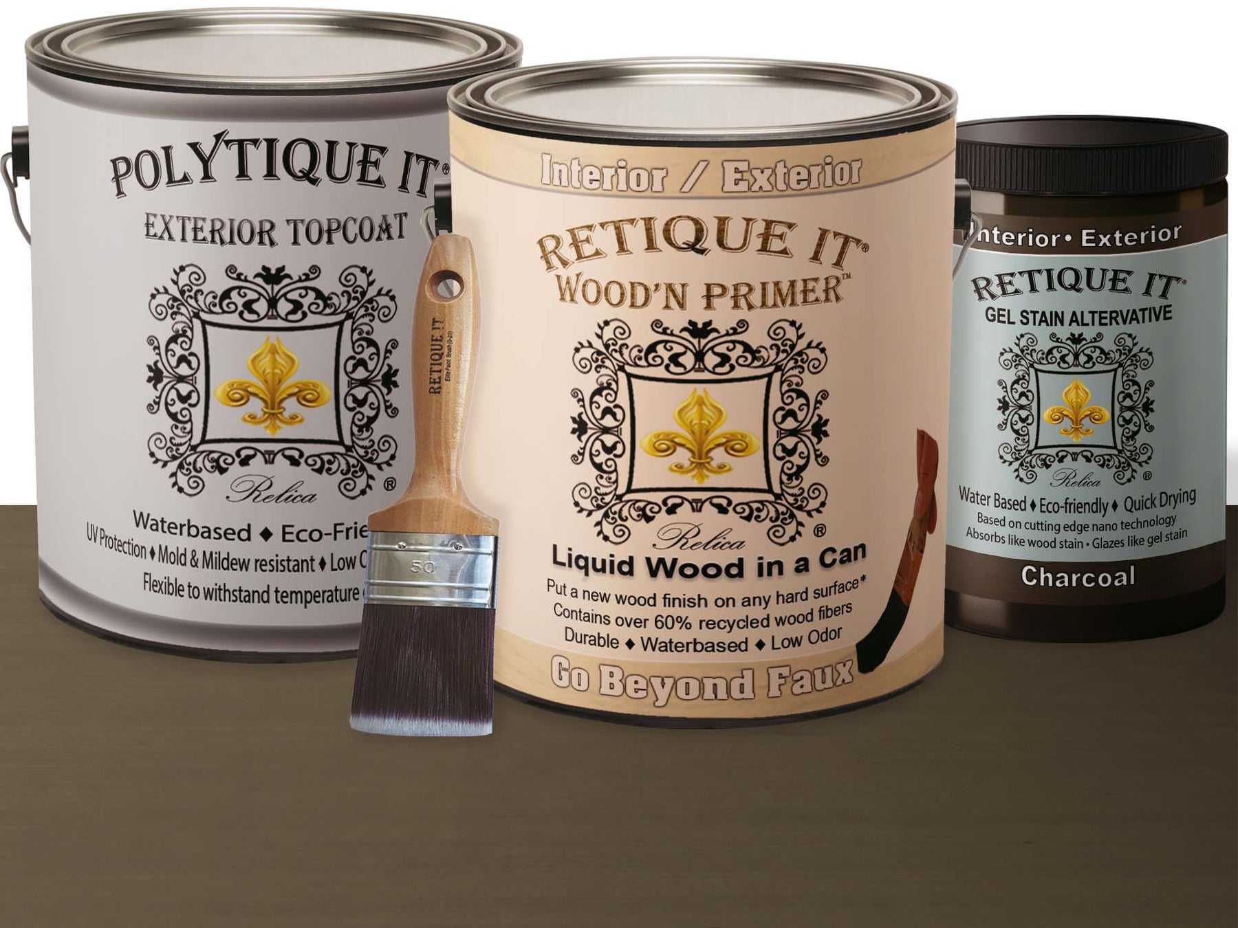 Multi-purpose Smooth Wood'n Finish Kit (4x Lg) - Charcoal - Exterior Top Coat