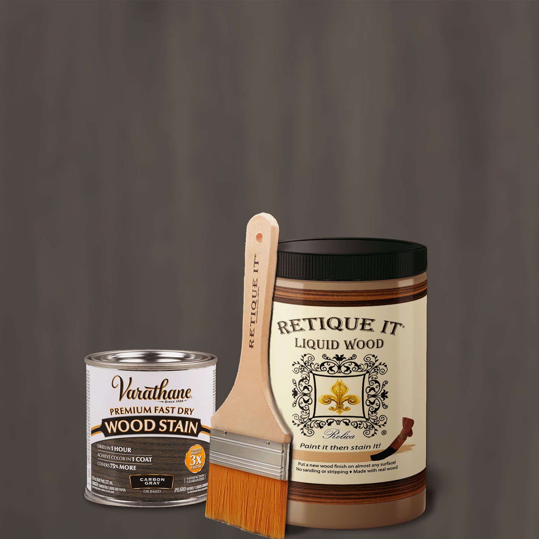Liquid Wood Kit - Carbon Gray Oil-based Stain