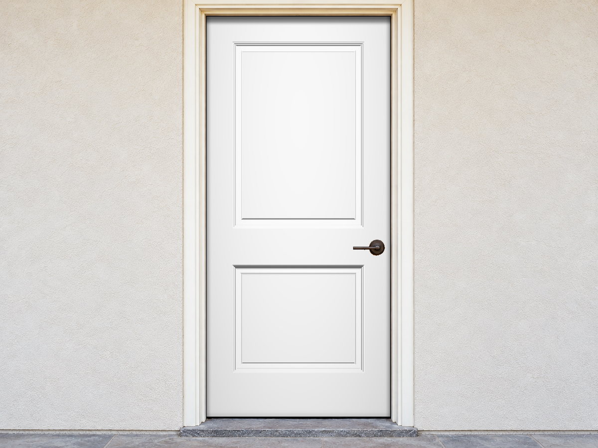 single door before the finish transformation