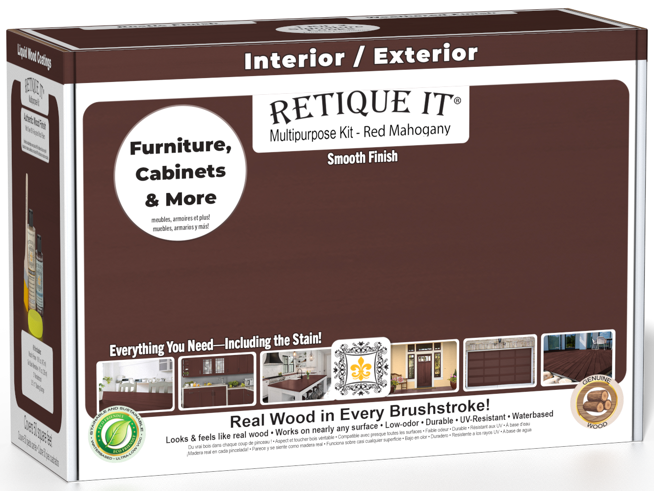Retique It® Multi-purpose Smooth Finish Kit in Red Mahogany for wood finishing and refinishing projects.
