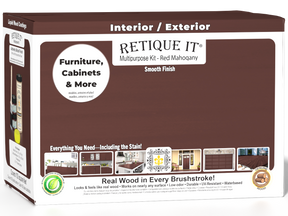 Large Red Mahogany Wood'n Finish Kit by Retique It® for smooth exterior top coat application in multi-purpose woodworking projects.