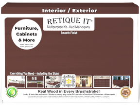 Large Red Mahogany Multi-purpose Smooth Finish Kit by Retique It® for interior wood top coating and finishing.