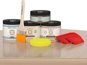 Retique It® white oak kitchen island countertop kit with glossy stain finish, showcasing a smooth, natural wood surface.