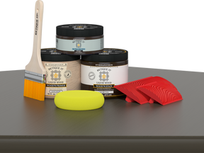 Retique It Fireplace Wood'n Finish Kit in charcoal stain, full fireplace wood finish with stain and application tools.
