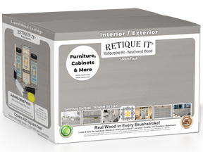 Retique It Weathered Wood Multi-purpose Smooth Finish Kit (4x Large) exterior top coat with weathered wood look, for wood surfaces.