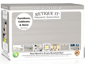 Large Weathered Wood Multi-purpose Smooth Finish Kit by Retique It® for interior top coating, includes wood finish components.