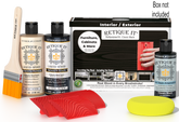 Retique It® Wood'n Kit Classic Black finish set with brushes and instructions for multi-purpose wood finishing.