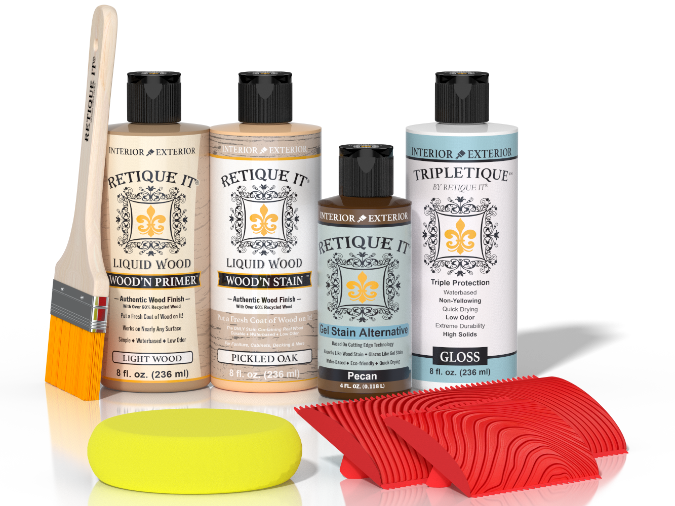 Multi-purpose Wood'n Kit by Retique It in Pickled Oak, featuring interior top coat for wood finishing projects.