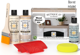 Retique It Wood'n Finish Kit in Sun Bleached for fireplace mantels, showing wood finish application on a wooden mantel.