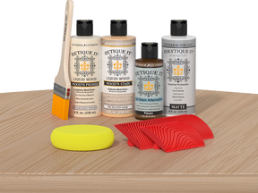 Retique It® Wood'n Finish Kit in White Oak, exterior top coat on a table, showing the multi-purpose wood finishing product.