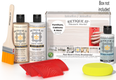 Retique It® Wood'n Finish Kit in White Wash, multi-purpose wood finishing kit with applicator tools and white wash stain.