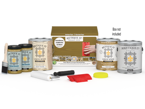 Retique It® Wood'n Finish Kit in Old Oak with four large containers, designed for exterior wood top coating and finishing.