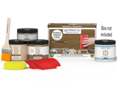 Retique It Wood'n Kit Med Barn Wood interior topcoat with finish tools and supplies in a box for multi-purpose wood finishing projects.