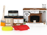 Retique It Wood'n Finish Kit for full fireplace in cedar stain, includes wood finishing supplies and tools.