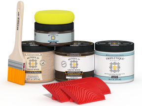 Double-size Retique It® Wood'n Finish Kit in Charcoal for staining and finishing wood surfaces with a natural look.
