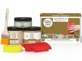 Retique It® Wood'n Finish Kit in Old Oak, medium-sized multi-purpose wood finishing kit with brushes and stain samples.