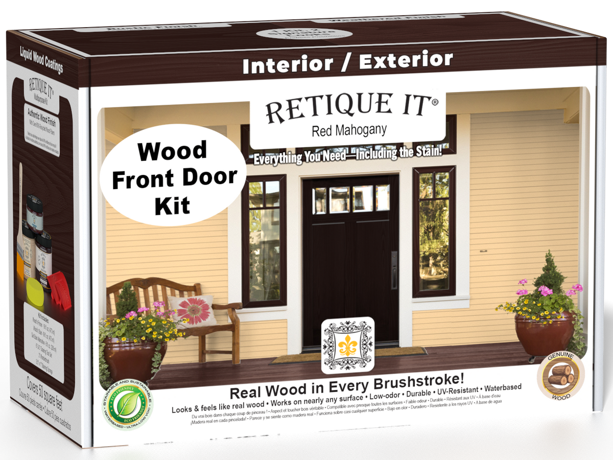 Wood'n Finish Front Door Kit - Red Mahogany — box hero