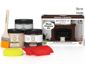 Retique It Fireplace Wood'n Finish Kit in Red Mahogany stain, full fireplace wood finishing kit with stain and applicator.