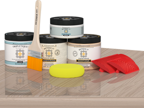Sun-bleached wood countertop kit from Retique It® for kitchen islands, showing a light, natural wood finish on a modern kitchen island.
