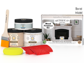 Retique It Fireplace Wood'n Finish Kit in White Wash for full fireplace staining, includes stain and finishing supplies.