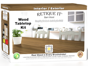 Retique It® Wood'n Finish Kit for tabletops, Barn Wood stain, includes four large stain bottles for wood finishing projects.