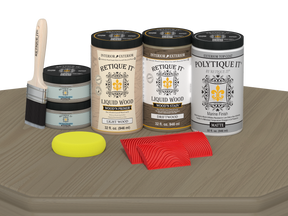 Large Drift Wood Wood'n Finish Kit by Retique It® with exterior top coat, shown in matte finish for wood furniture and projects.
